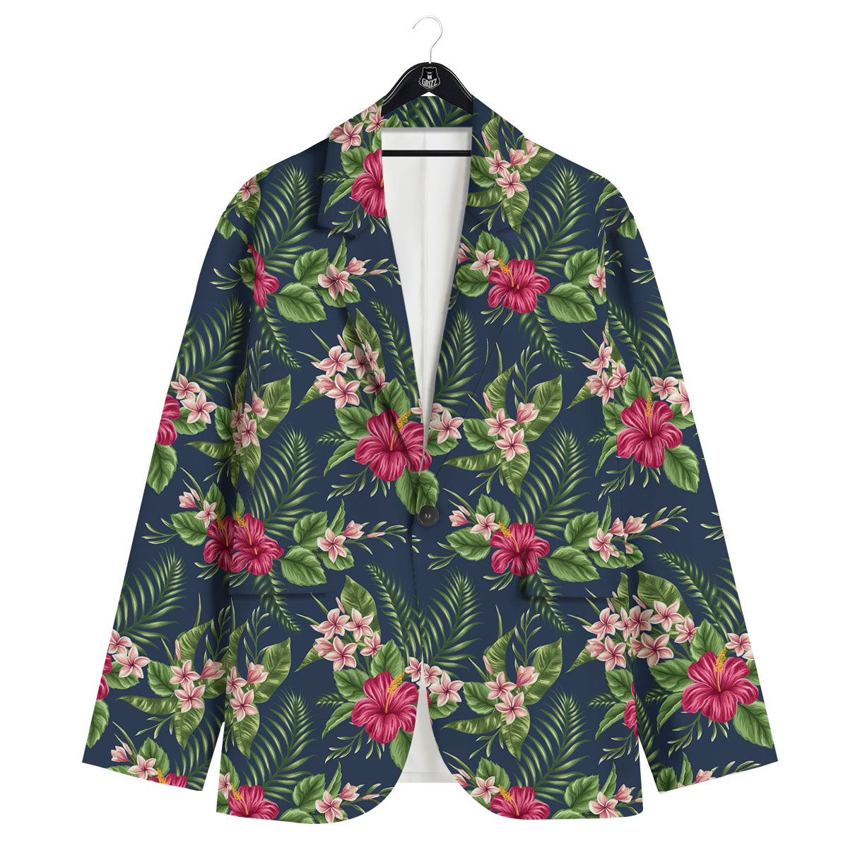 Flowers Hibiscus Plumeria Print Pattern Men's Sport Coat-grizzshop