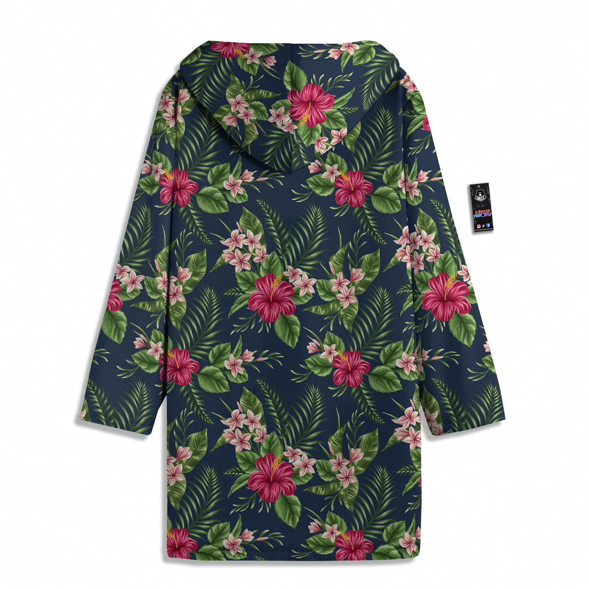 Flowers Hibiscus Plumeria Print Pattern Men's Windbreaker Jacket-grizzshop