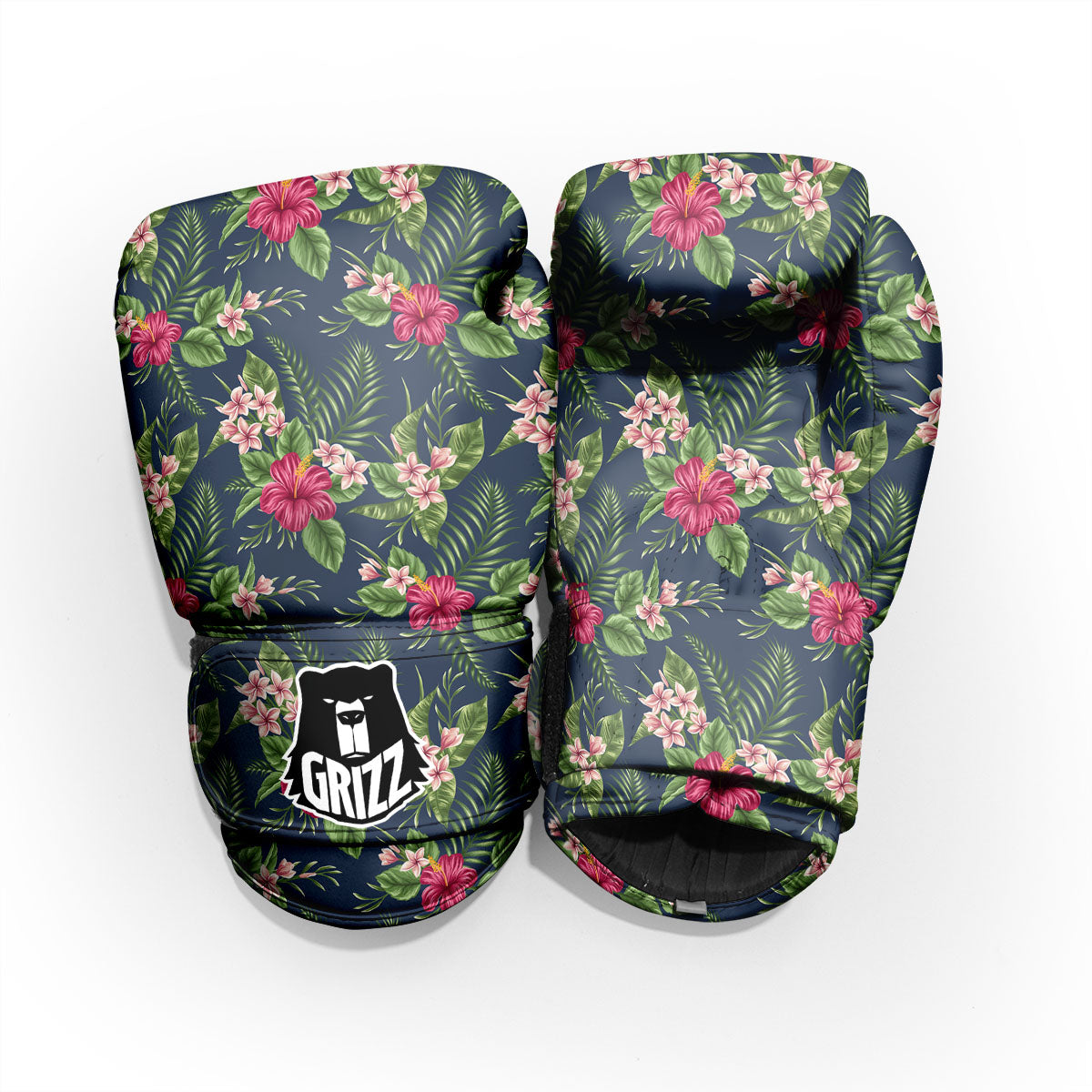 Flowers Hibiscus Plumeria Print Pattern Pro Boxing Glove