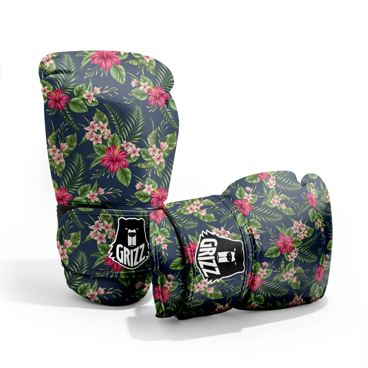 Flowers Hibiscus Plumeria Print Pattern Pro Boxing Glove