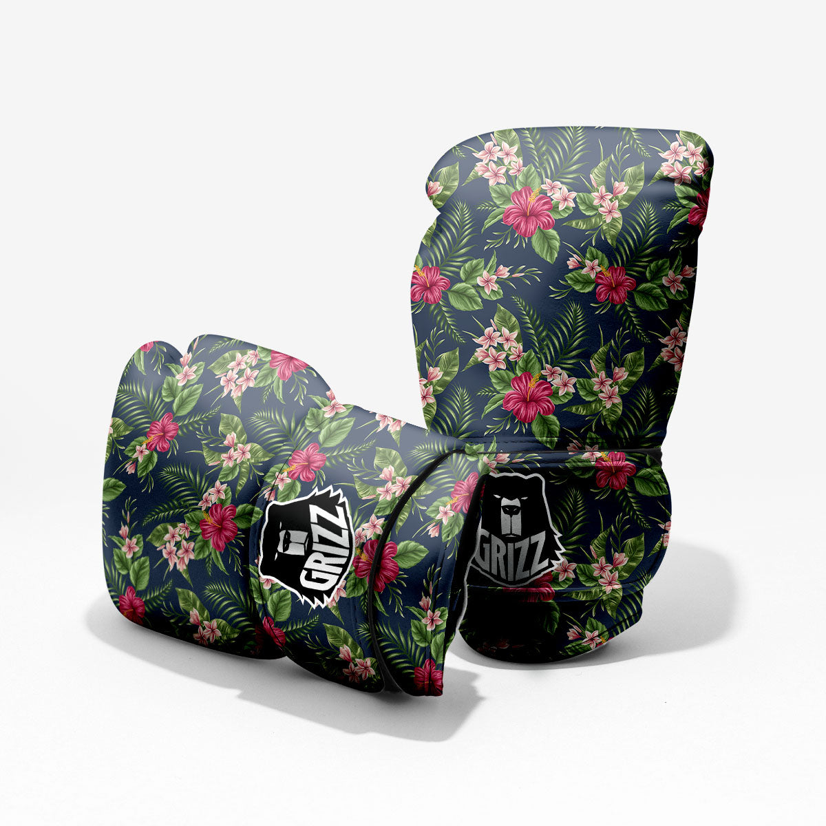 Flowers Hibiscus Plumeria Print Pattern Pro Boxing Glove