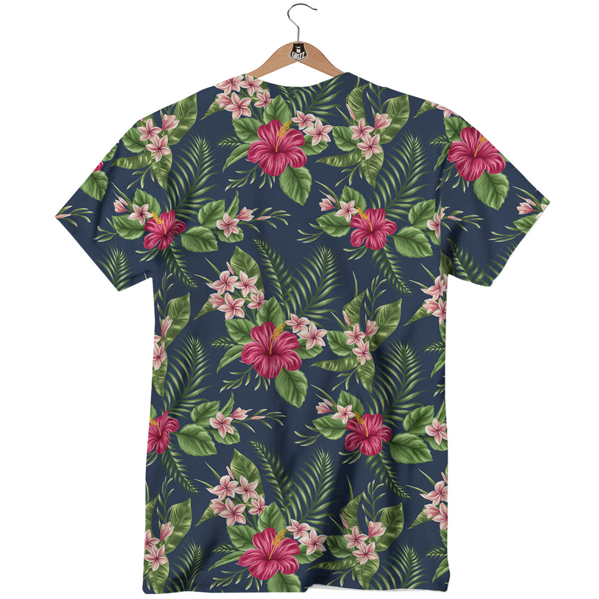 Flowers Hibiscus Plumeria Print Pattern T-Shirt-grizzshop