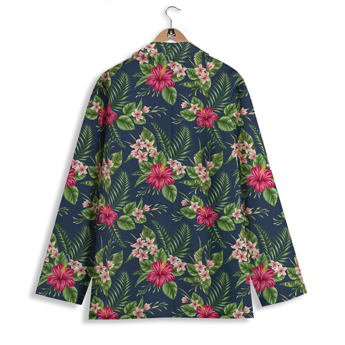 Flowers Hibiscus Plumeria Print Pattern Women's Blazer-grizzshop