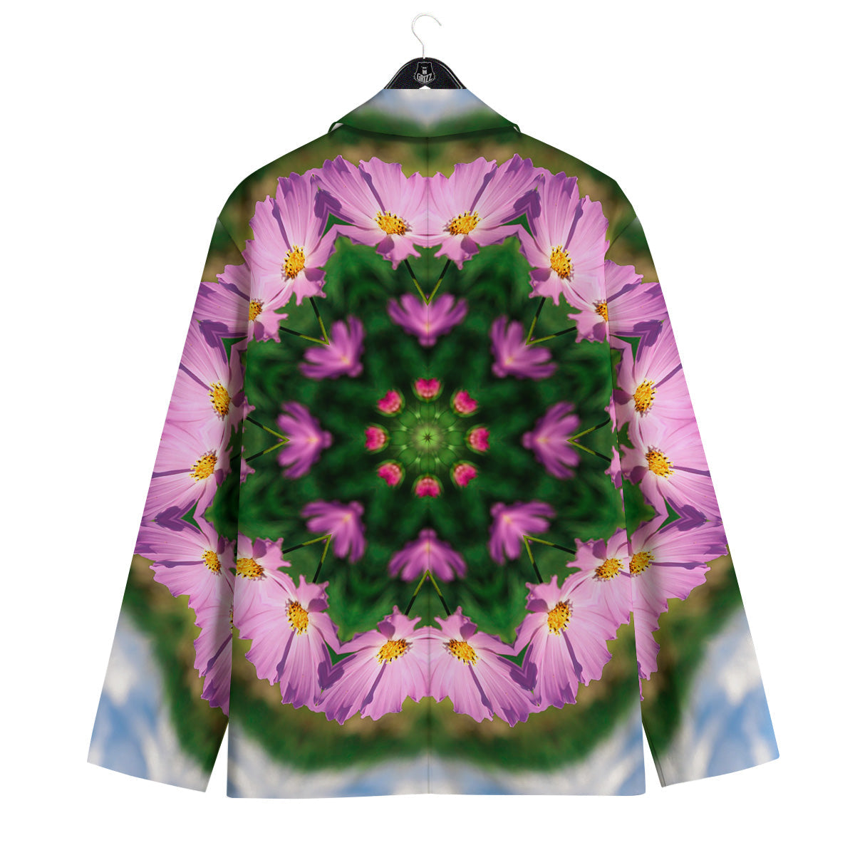 Flowers Kaleidoscope Pink And Blue Print Men's Sport Coat-grizzshop