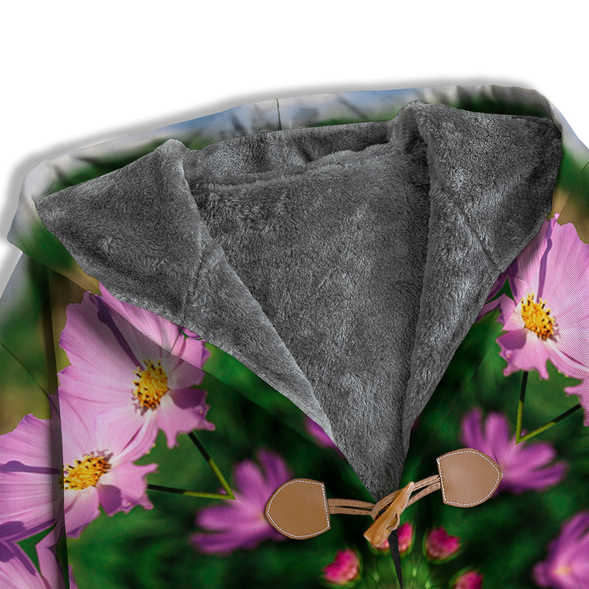 Flowers Kaleidoscope Pink And Blue Print Men's Windbreaker Jacket-grizzshop
