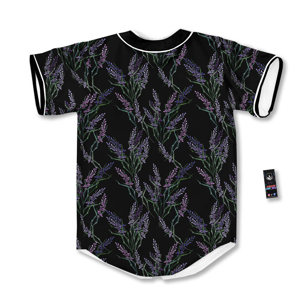 Flowers Lavender Print Pattern Baseball Jersey-grizzshop