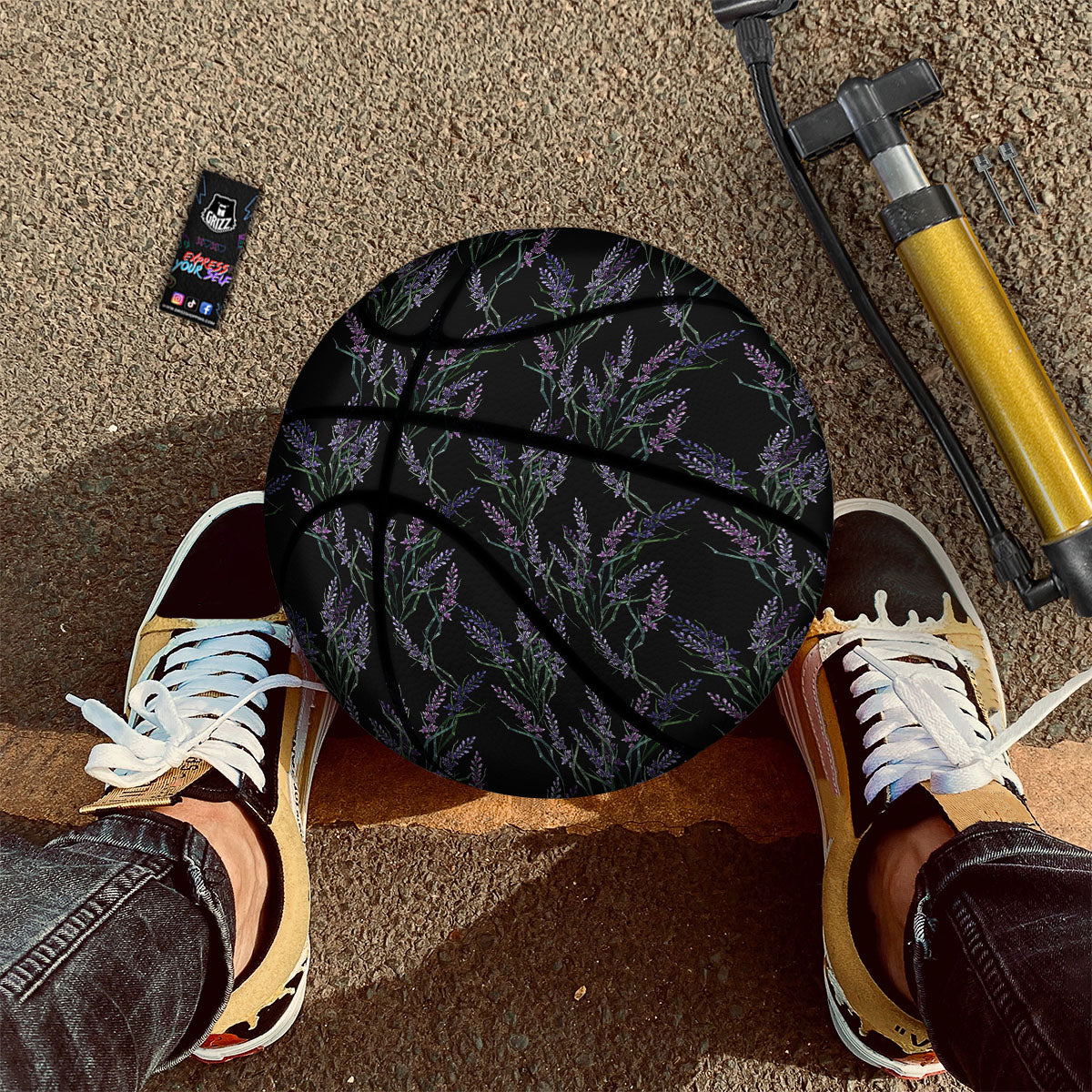 Flowers Lavender Print Pattern Basketball-grizzshop