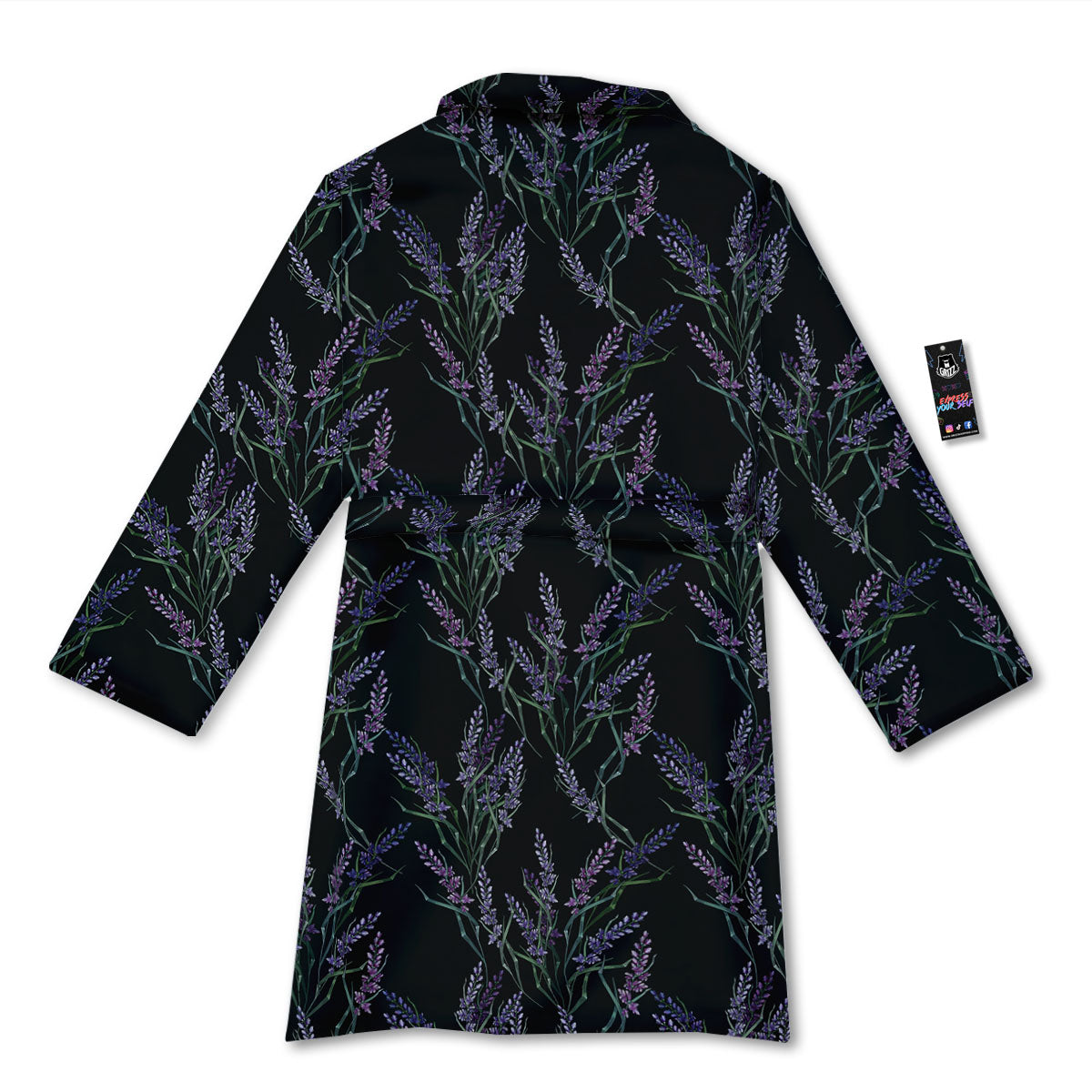 Flowers Lavender Print Pattern Bathrobe-grizzshop