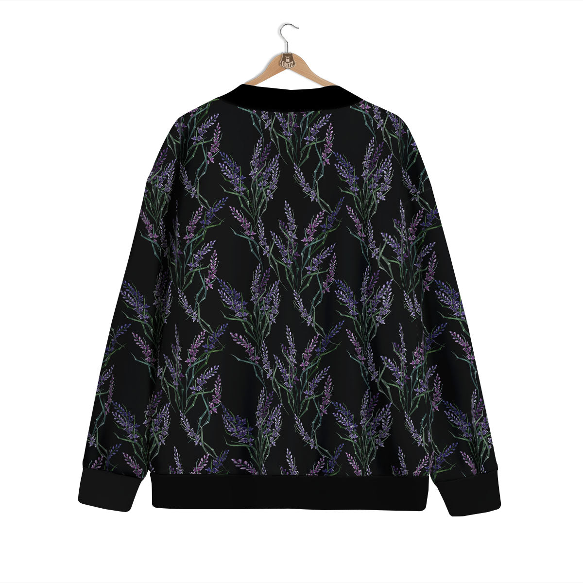 Flowers Lavender Print Pattern Cardigan-grizzshop