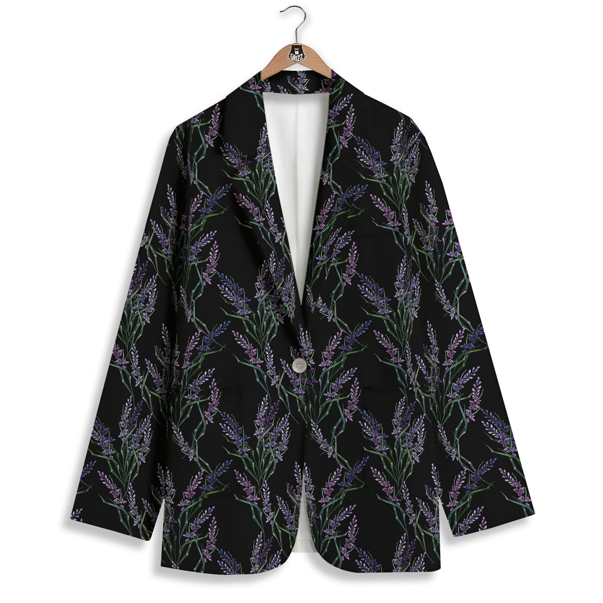 Flowers Lavender Print Pattern Women's Blazer-grizzshop