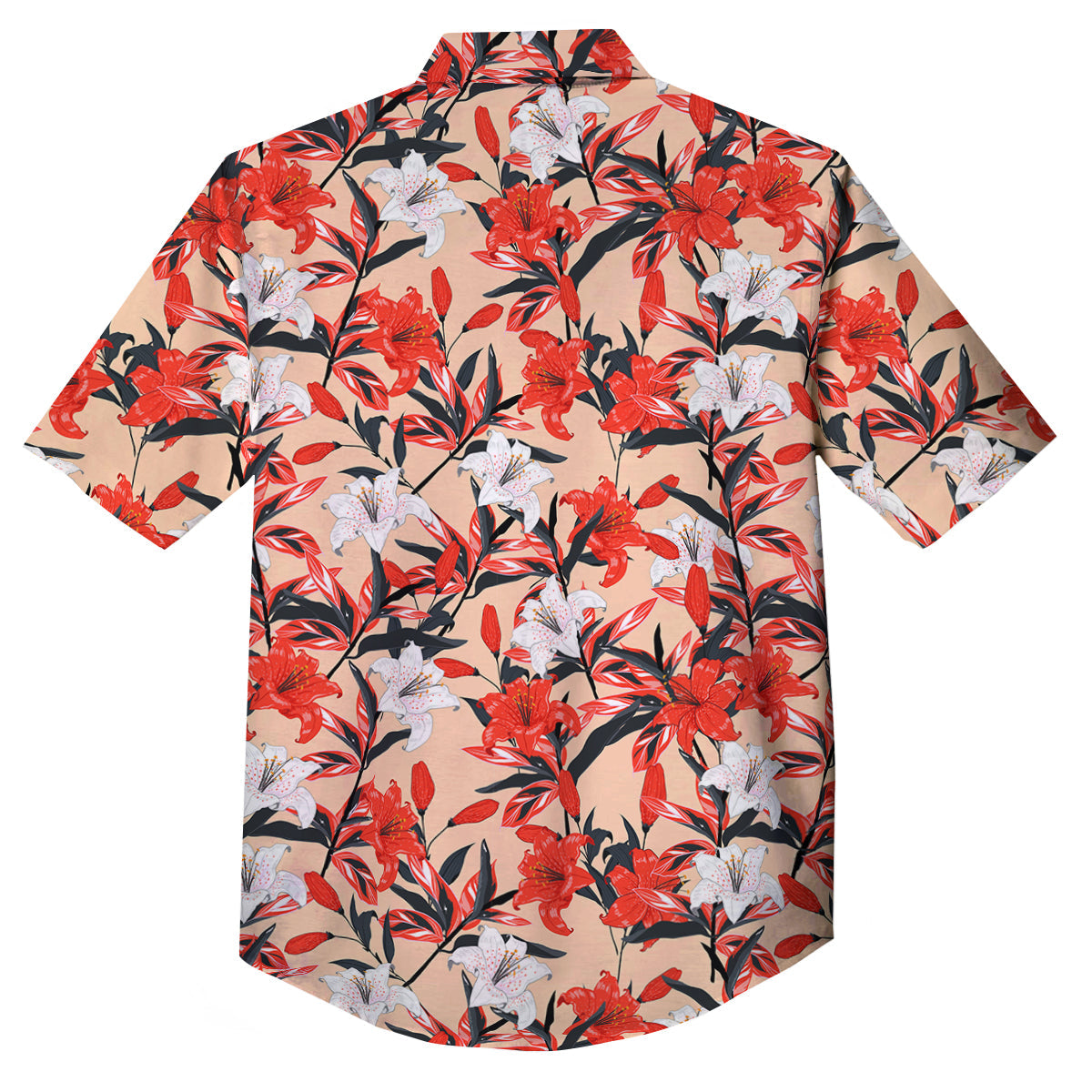 Flowers Lily Watercolor Print Pattern Button Up Shirt-grizzshop