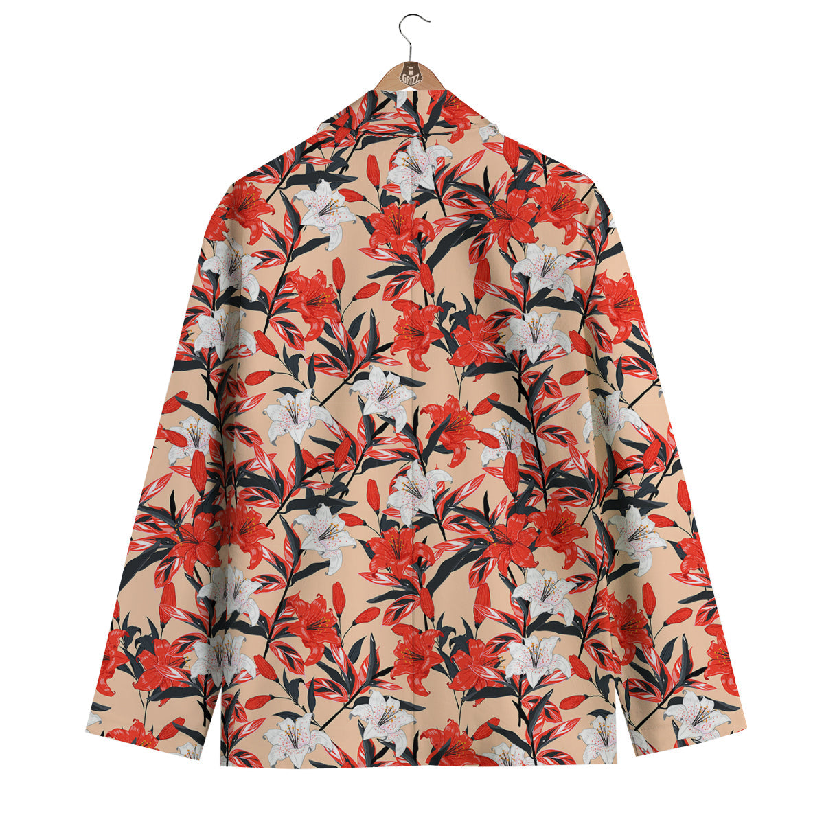 Flowers Lily Watercolor Print Pattern Men's Blazer-grizzshop