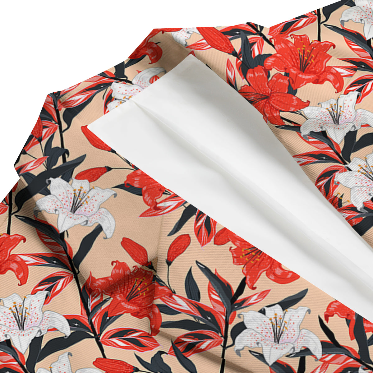 Flowers Lily Watercolor Print Pattern Men's Blazer-grizzshop