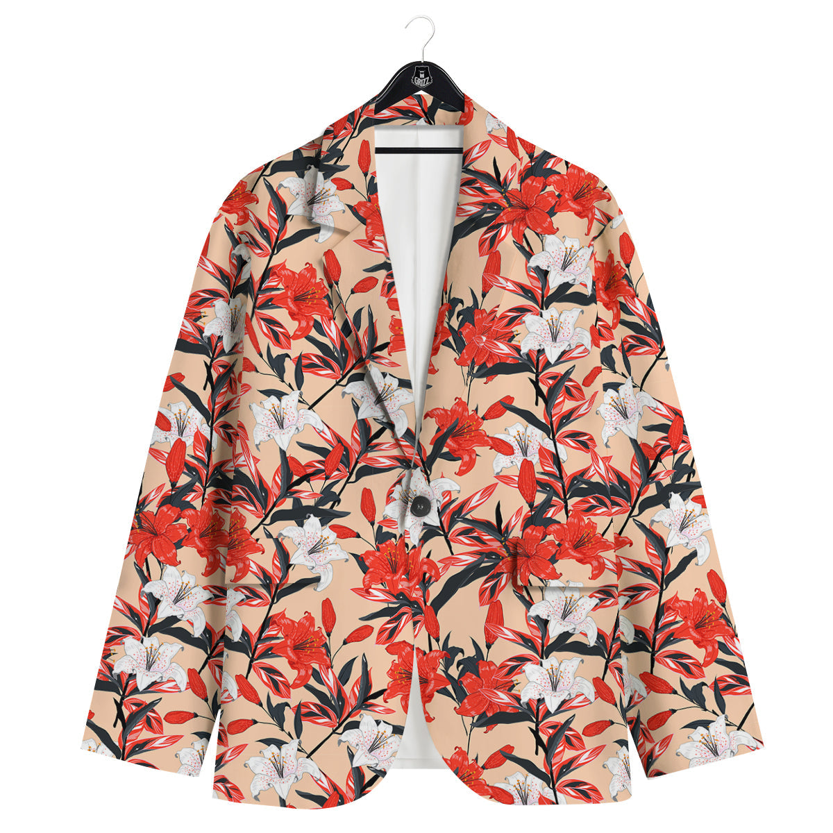 Flowers Lily Watercolor Print Pattern Men's Sport Coat-grizzshop