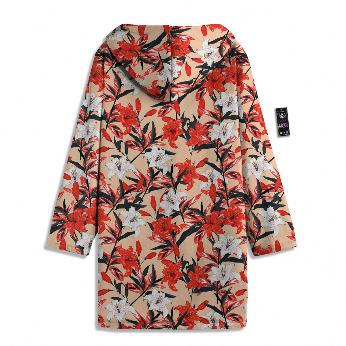 Flowers Lily Watercolor Print Pattern Men's Windbreaker Jacket-grizzshop