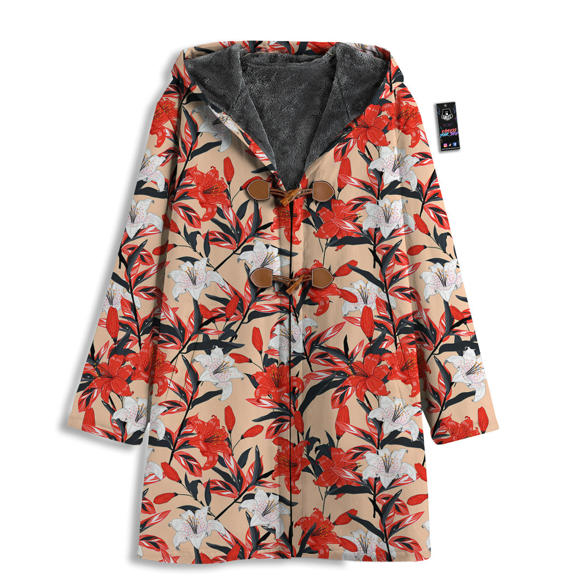 Flowers Lily Watercolor Print Pattern Men's Windbreaker Jacket-grizzshop