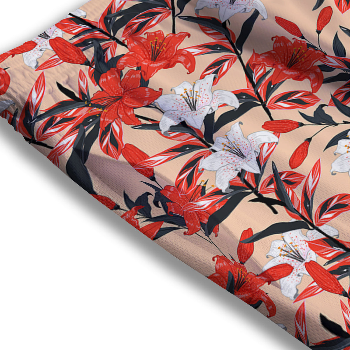 Flowers Lily Watercolor Print Pattern Mesh Shorts