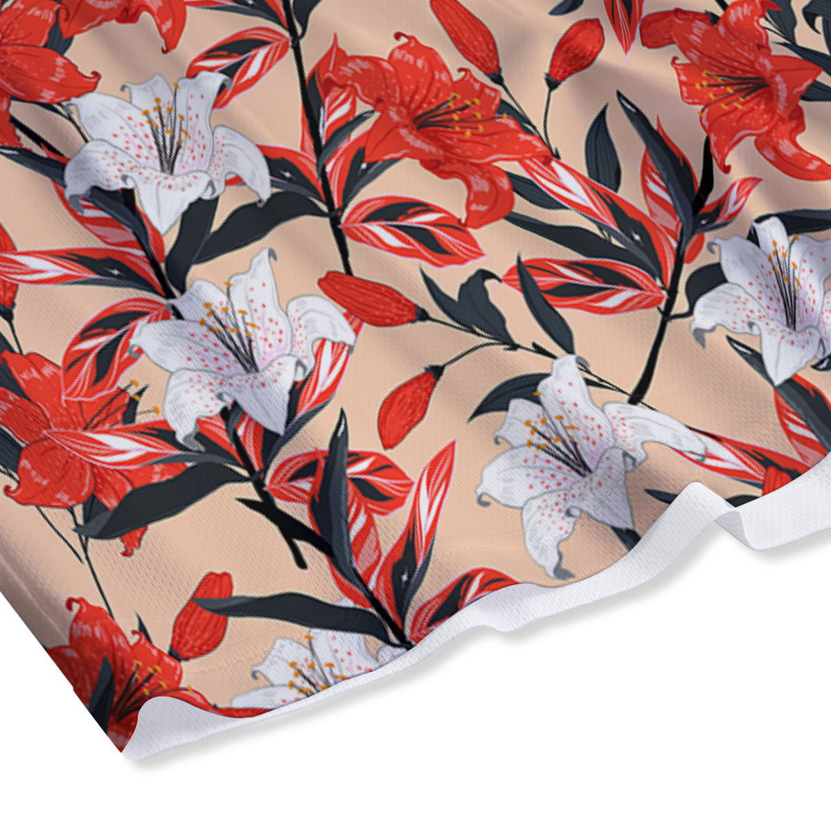 Flowers Lily Watercolor Print Pattern Mesh Shorts