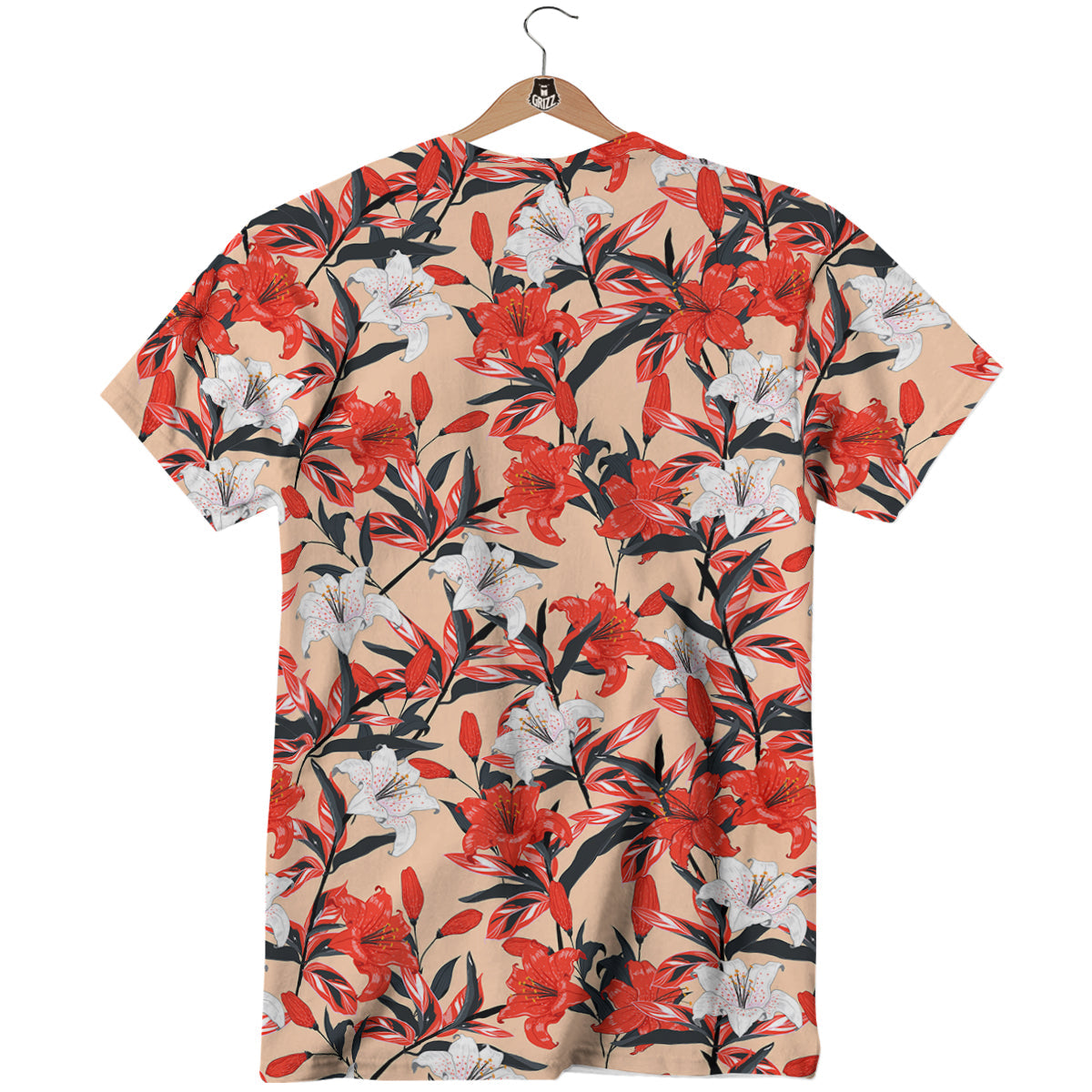 Flowers Lily Watercolor Print Pattern T-Shirt-grizzshop