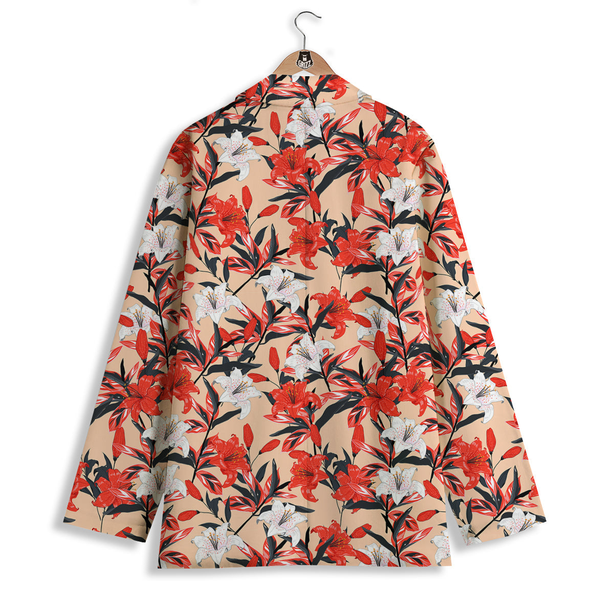 Flowers Lily Watercolor Print Pattern Women's Blazer-grizzshop