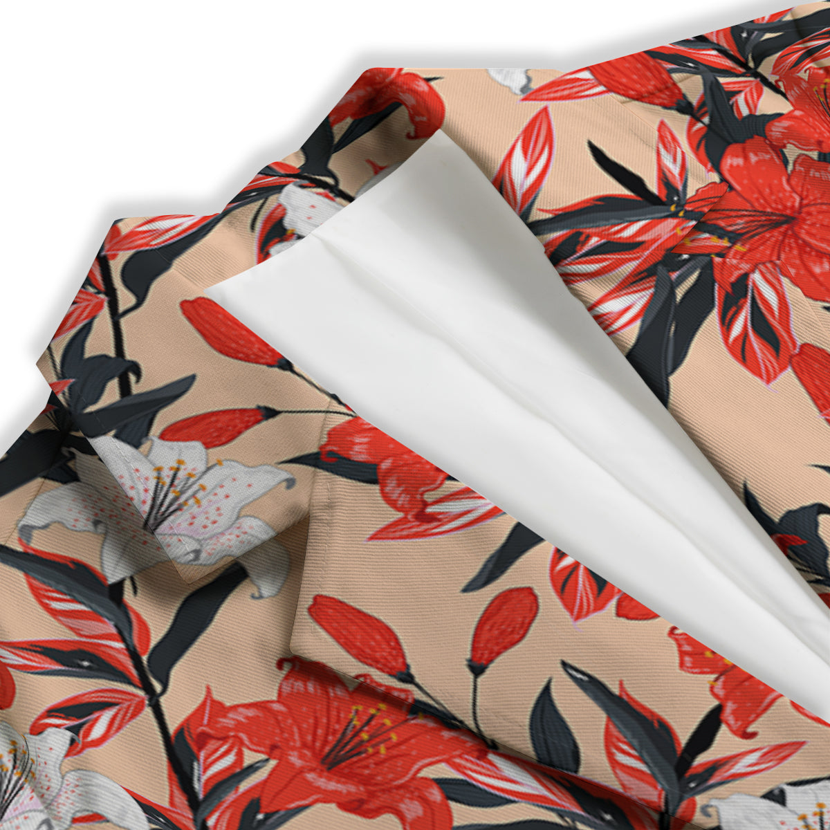 Flowers Lily Watercolor Print Pattern Women's Blazer-grizzshop