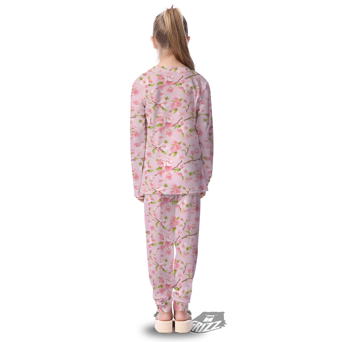 Flowers Pink Print Pattern Kid's Pajamas-grizzshop