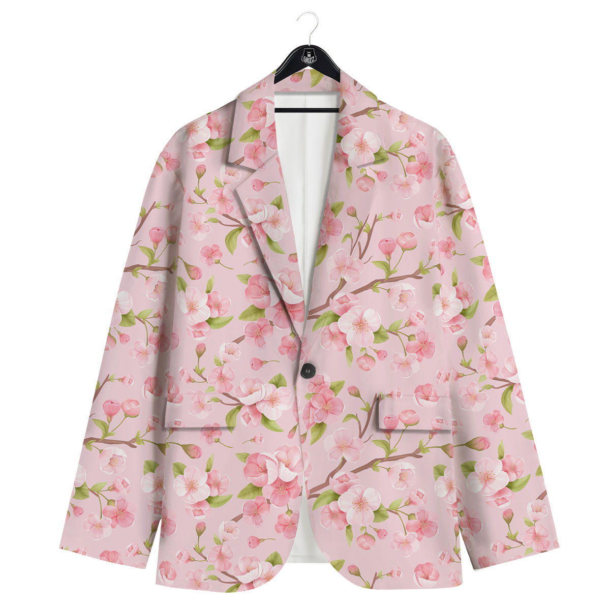 Flowers Pink Print Pattern Men's Sport Coat-grizzshop