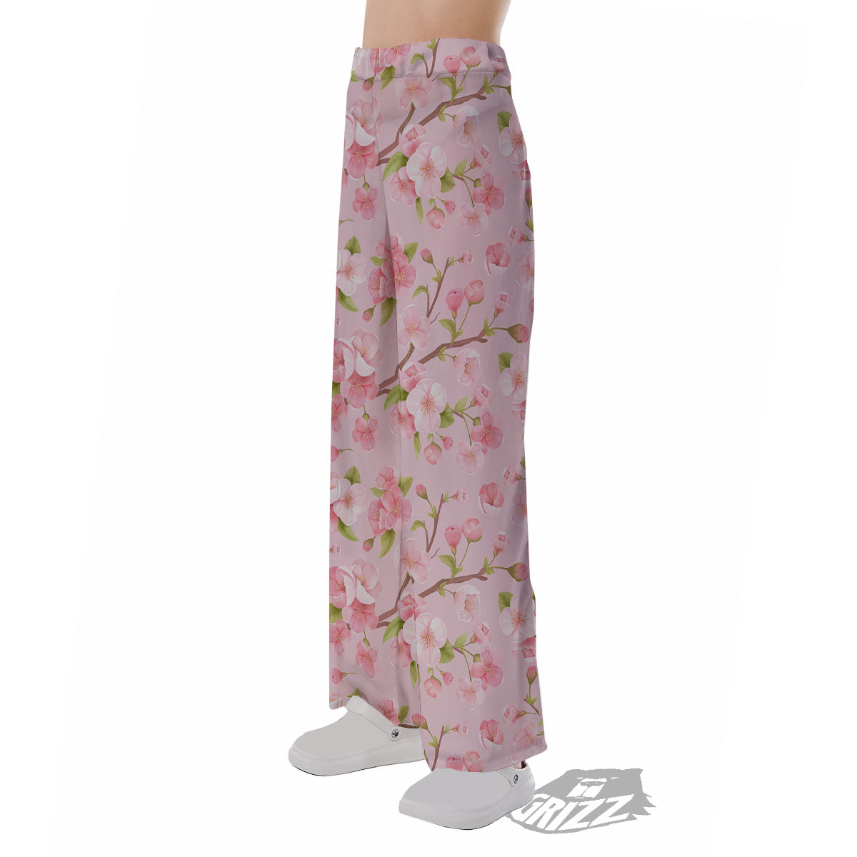 Flowers Pink Print Pattern Pajama Pants-grizzshop