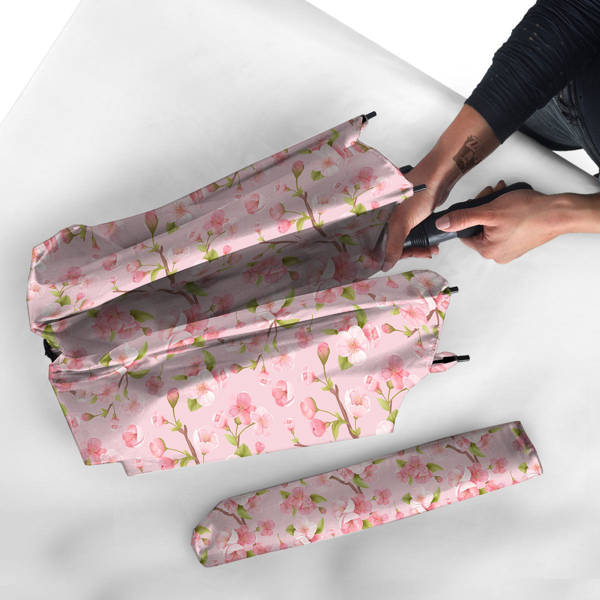 Flowers Pink Print Pattern Umbrella-grizzshop