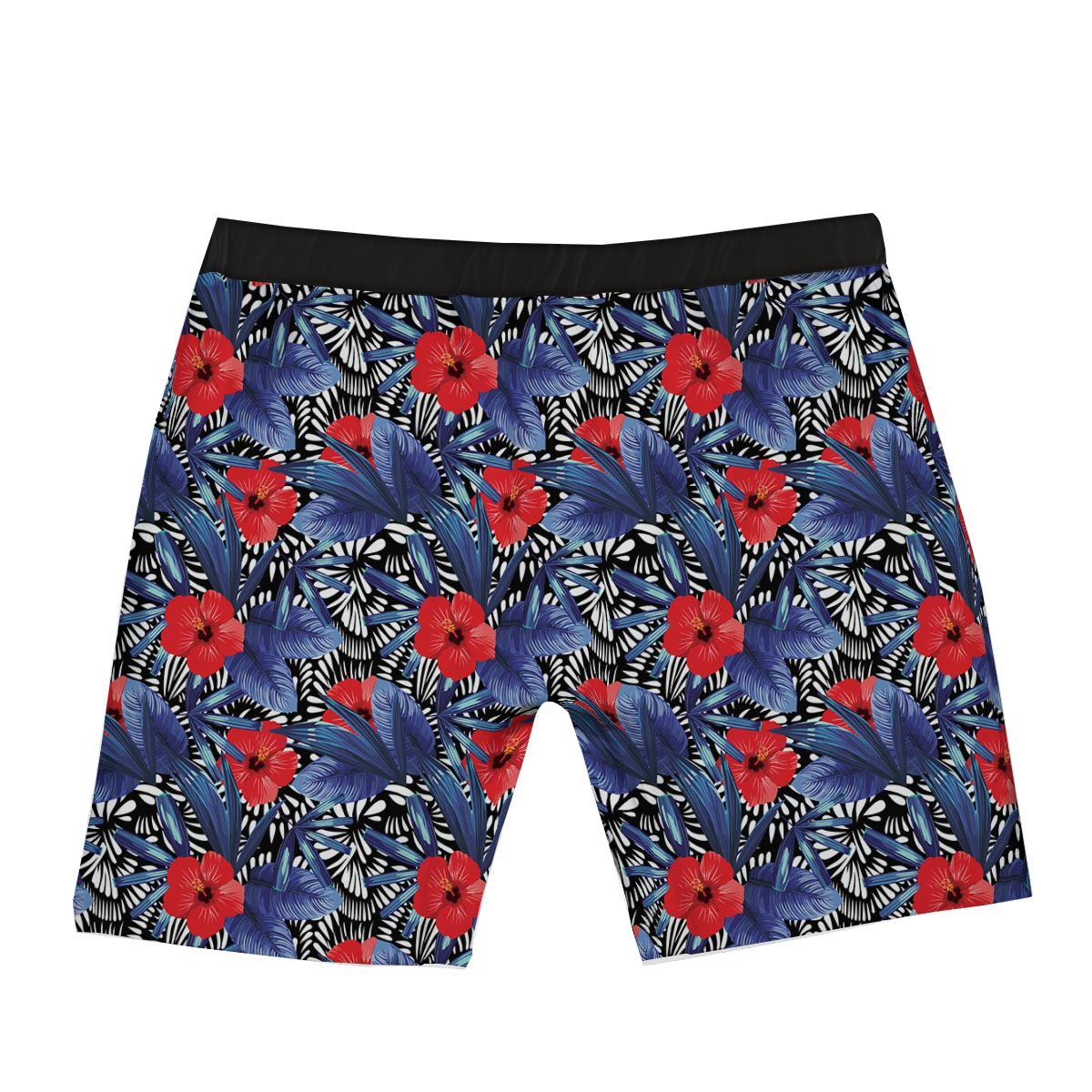 Flowers Red Hibiscus Print Pattern Boxer Briefs-grizzshop