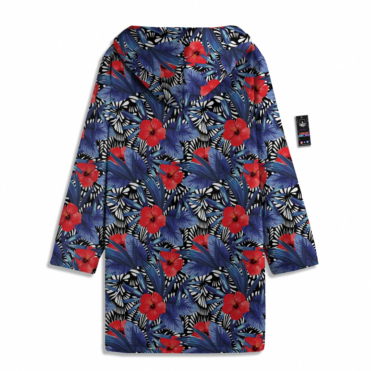 Flowers Red Hibiscus Print Pattern Men's Windbreaker Jacket-grizzshop