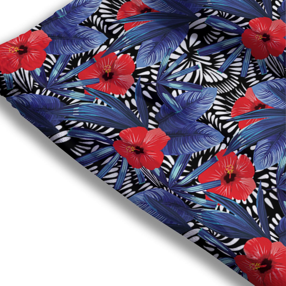 Flowers Red Hibiscus Print Pattern Mesh Shorts