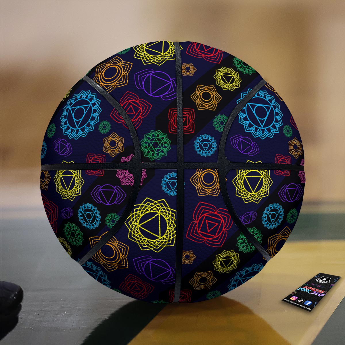 Flowers Seven Chakras Print Pattern Basketball-grizzshop