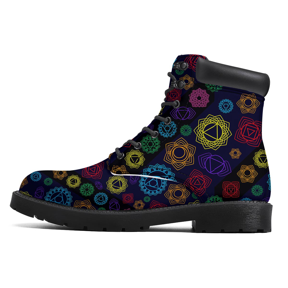 Flowers Seven Chakras Print Pattern Boots-grizzshop