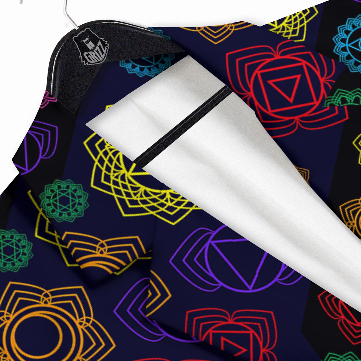 Flowers Seven Chakras Print Pattern Men's Sport Coat-grizzshop