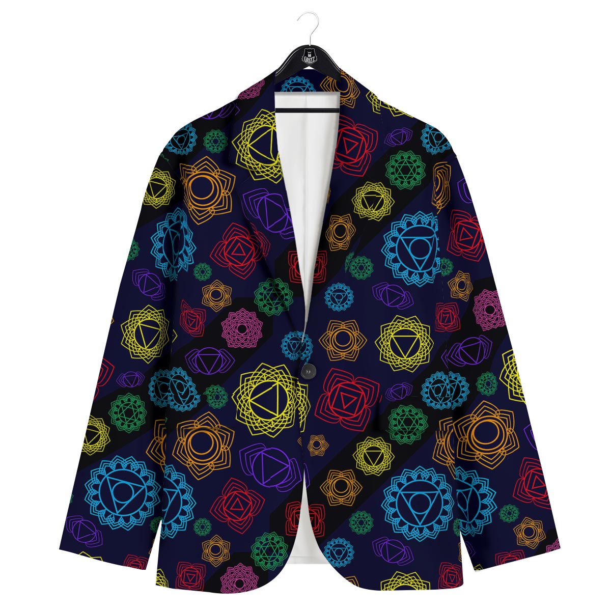 Flowers Seven Chakras Print Pattern Men's Sport Coat-grizzshop