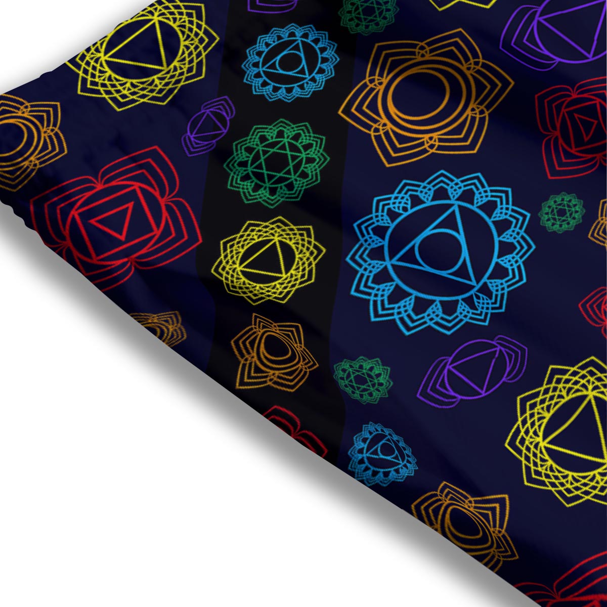 Flowers Seven Chakras Print Pattern Mesh Shorts-grizzshop