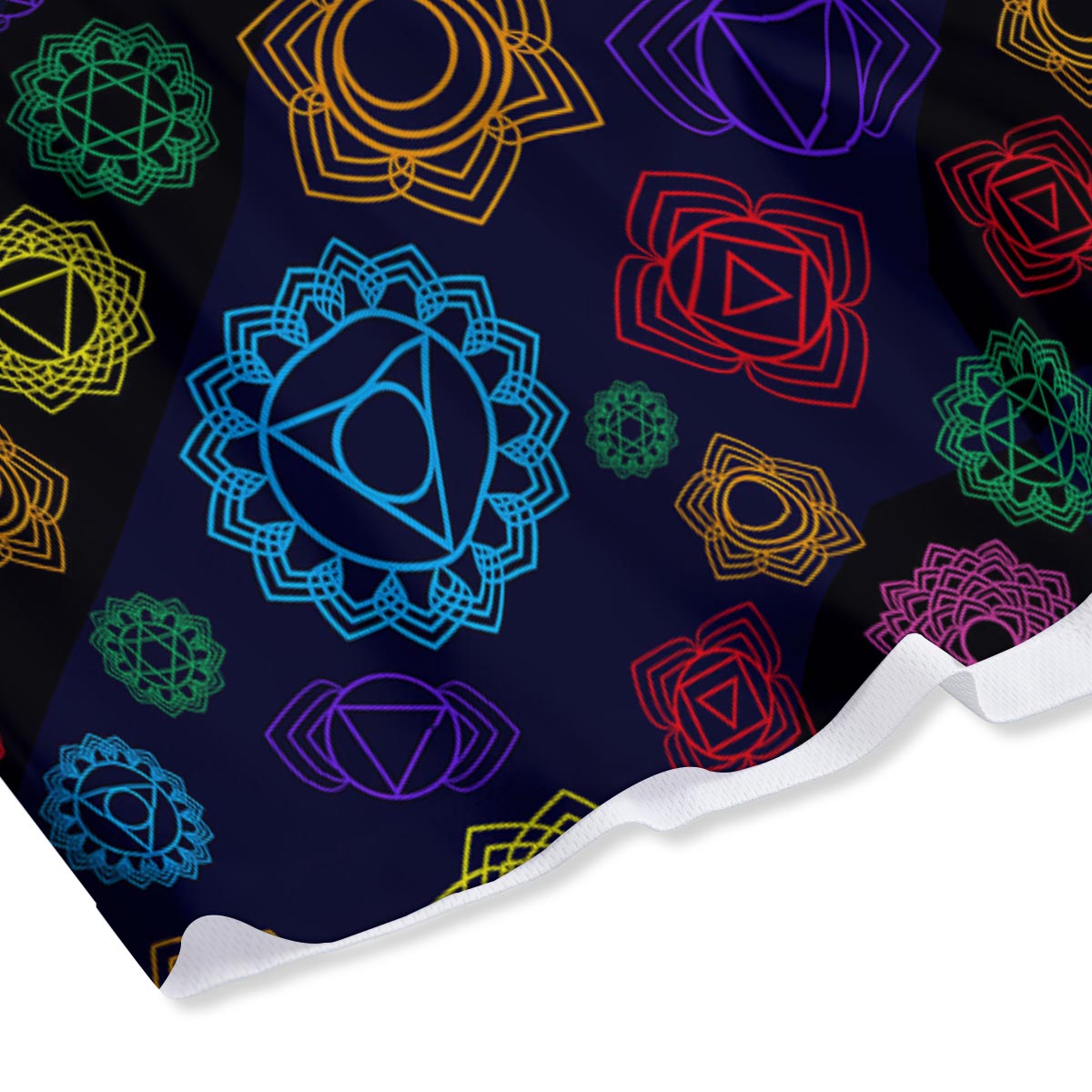 Flowers Seven Chakras Print Pattern Mesh Shorts-grizzshop