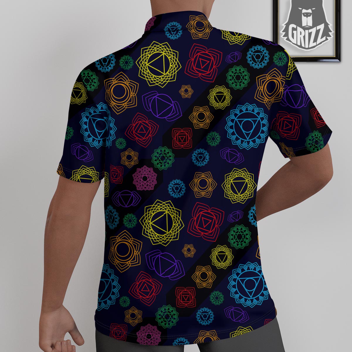 Flowers Seven Chakras Print Pattern Untucked Shirts-grizzshop