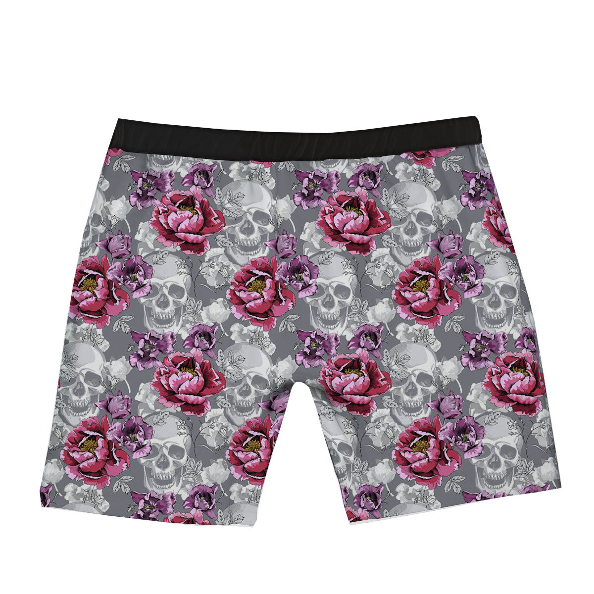 Flowers Skull Pink Print Pattern Boxer Briefs-grizzshop
