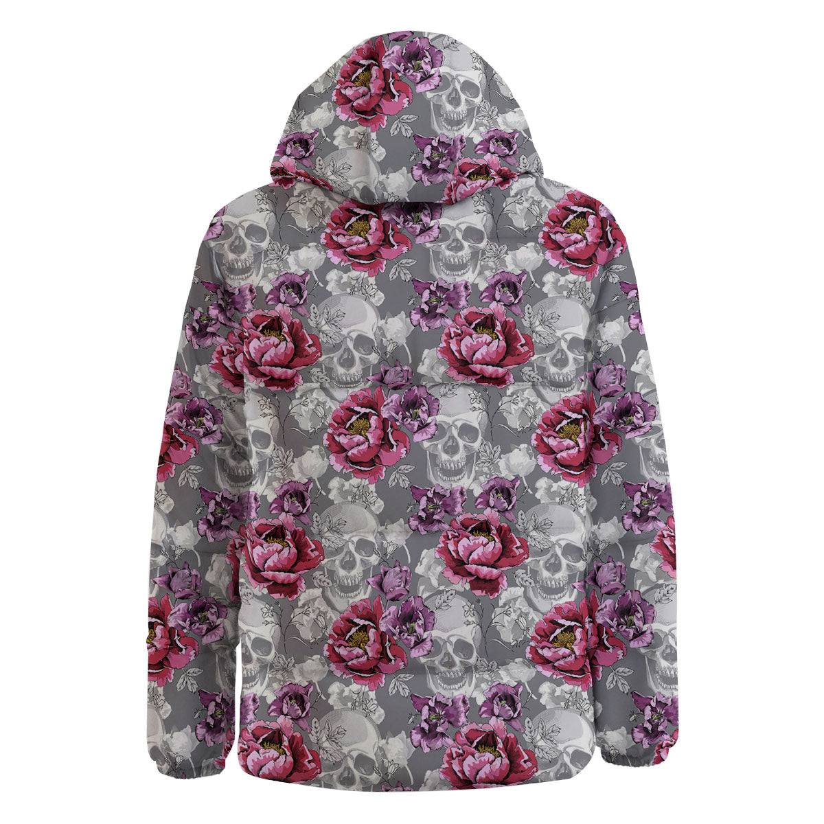 Flowers Skull Pink Print Pattern Down Jacket-grizzshop