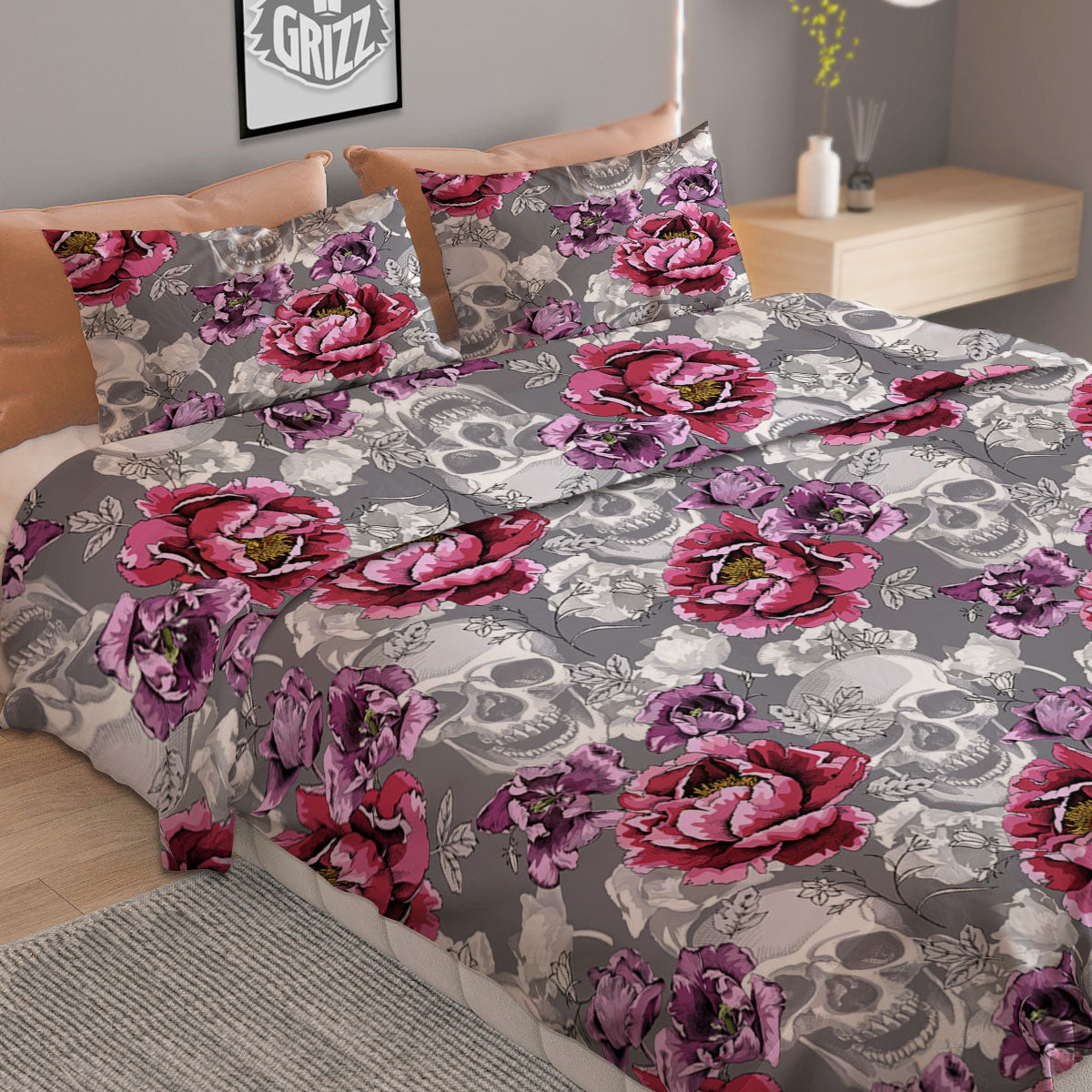Flower Plumeria Vintage Print Pattern Duvet Cover Bedding Set