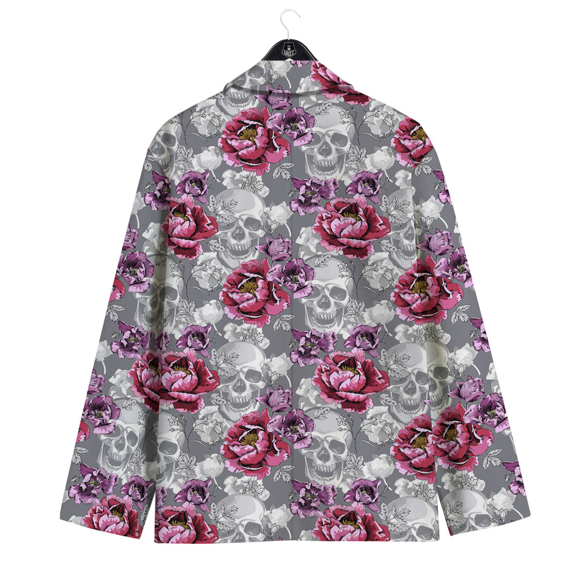 Flowers Skull Pink Print Pattern Men's Sport Coat-grizzshop