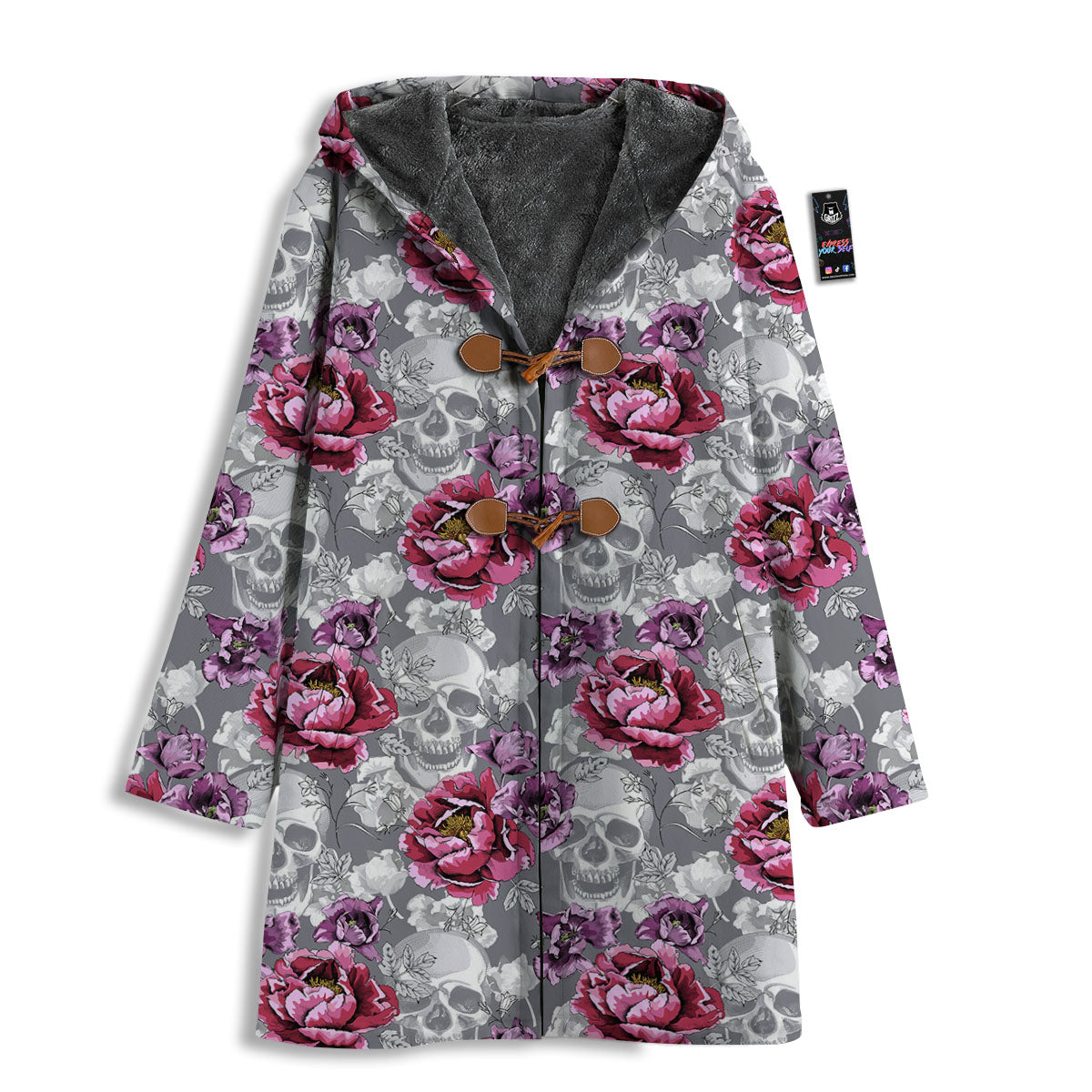 Flowers Skull Pink Print Pattern Men's Windbreaker Jacket-grizzshop