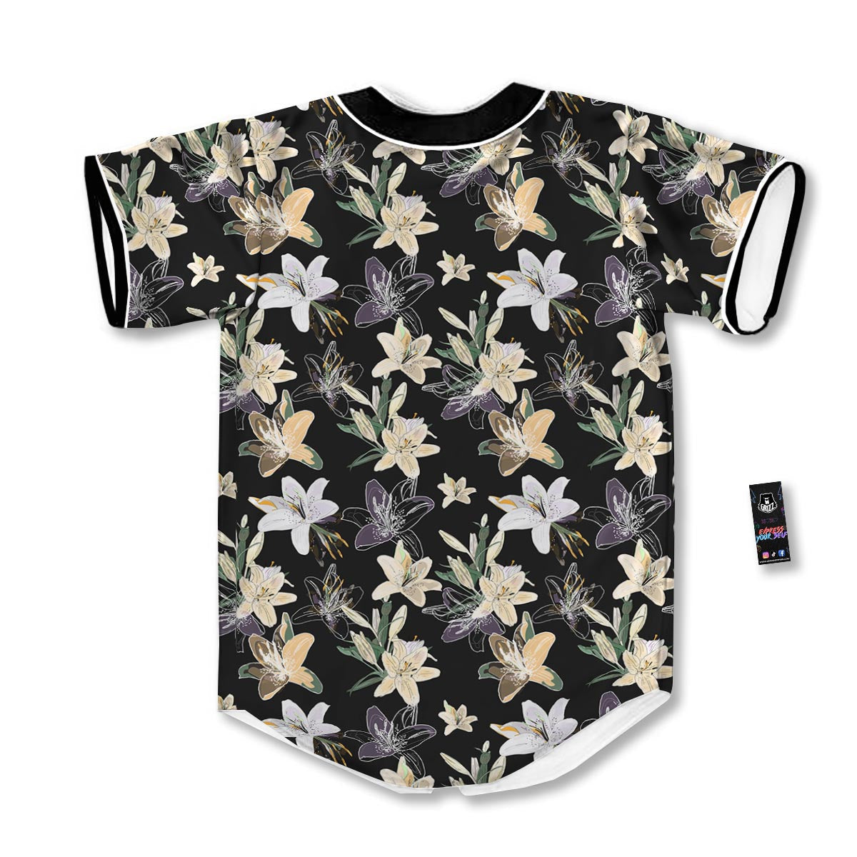 Flowers Spring Lily Print Pattern Baseball Jersey-grizzshop