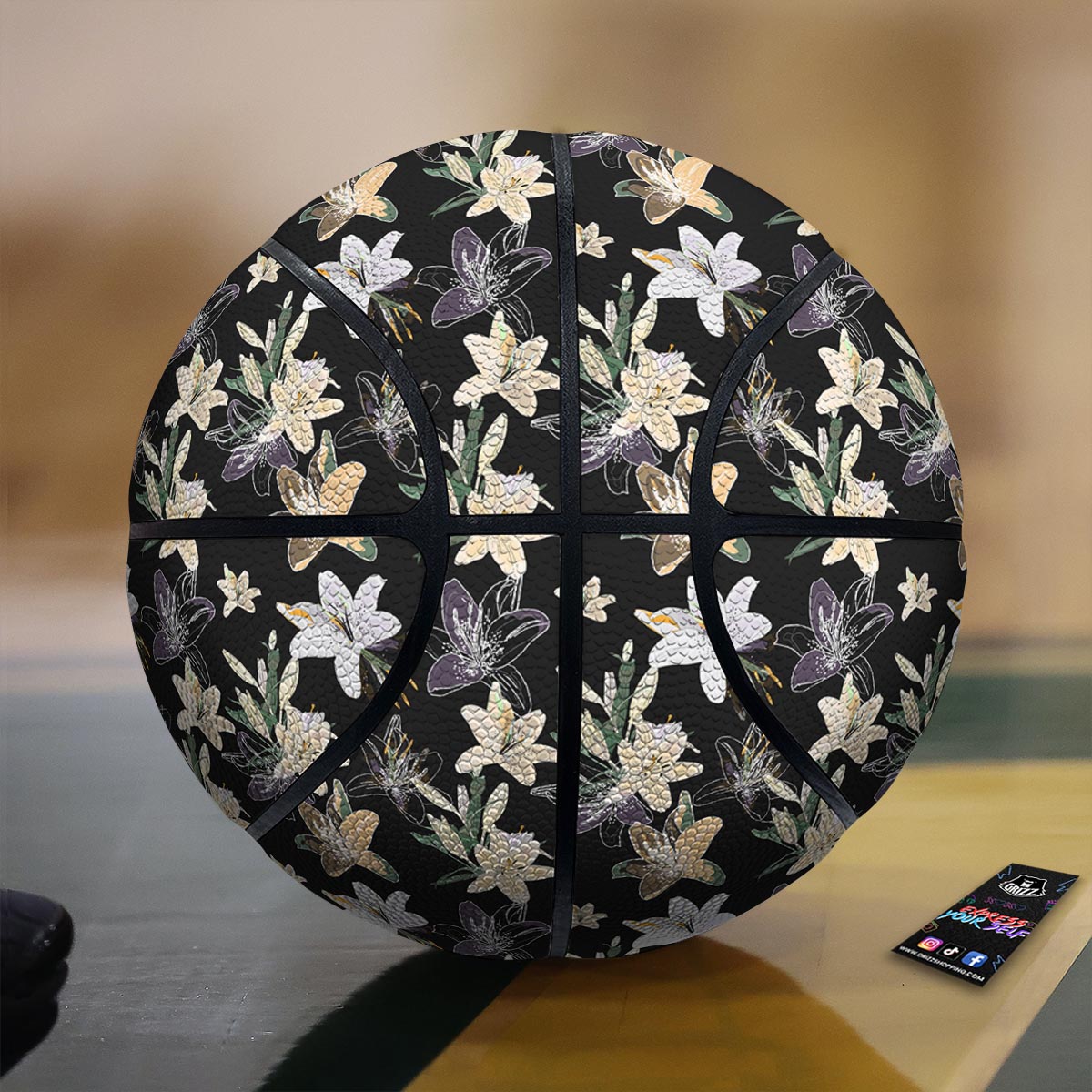 Flowers Spring Lily Print Pattern Basketball-grizzshop