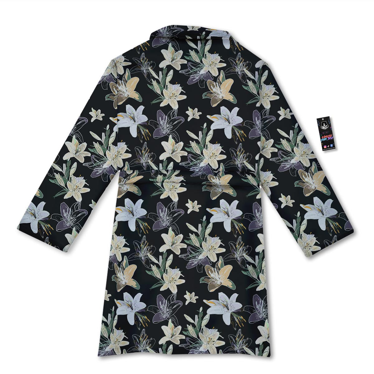 Flowers Spring Lily Print Pattern Bathrobe-grizzshop