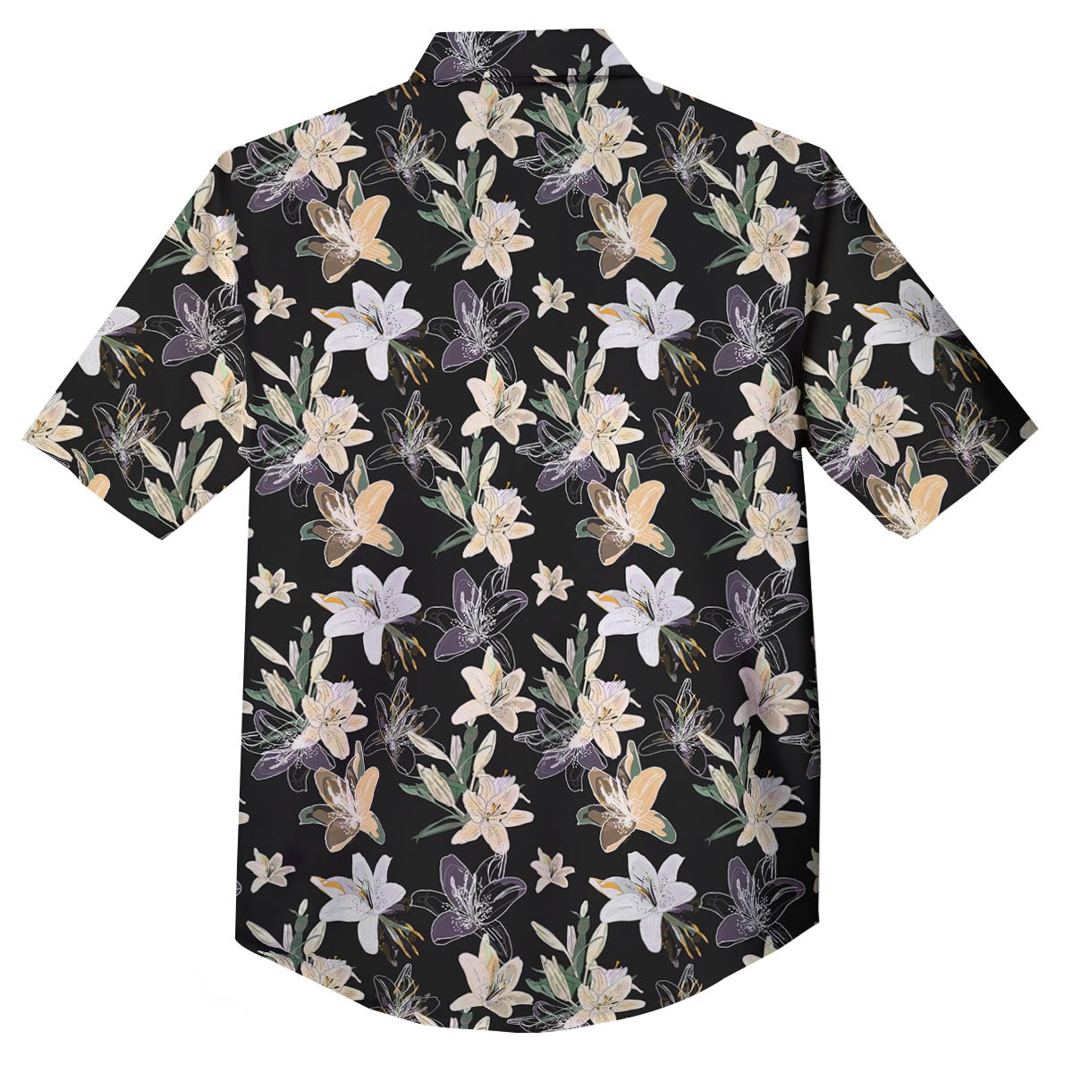 Flowers Spring Lily Print Pattern Button Up Shirt-grizzshop