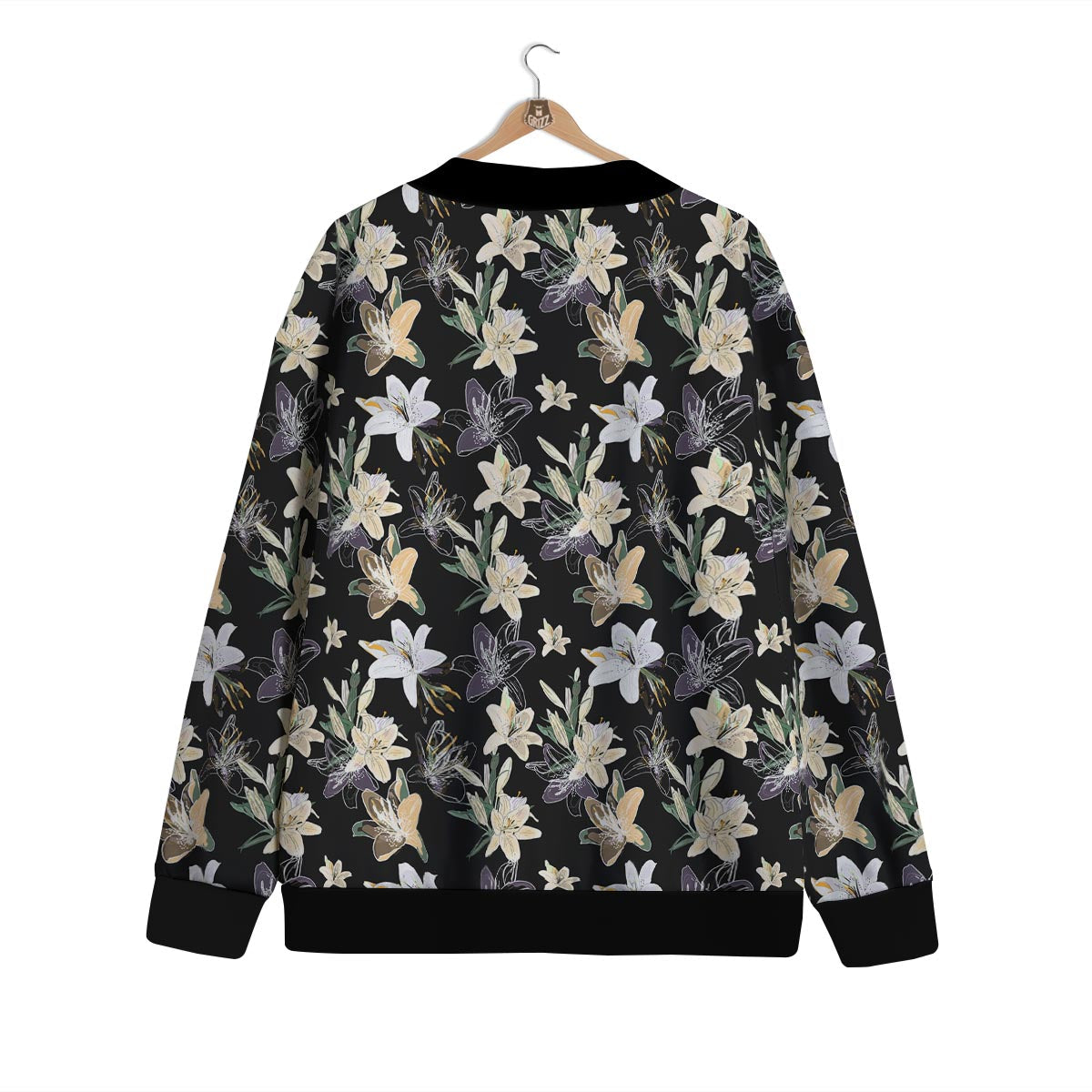 Flowers Spring Lily Print Pattern Cardigan-grizzshop