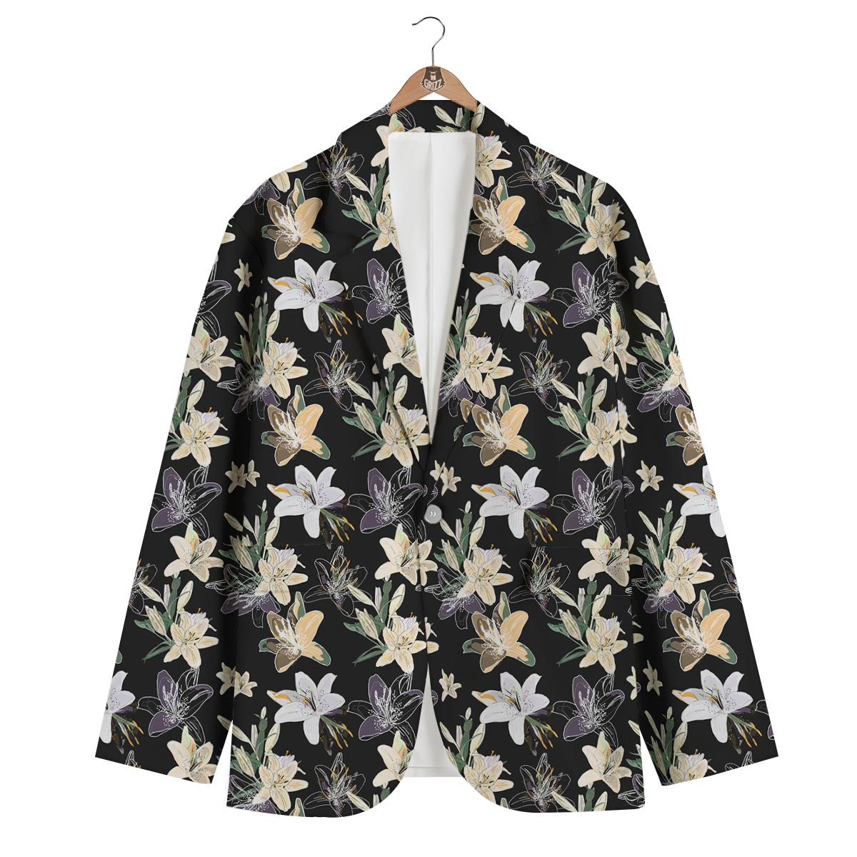 Flowers Spring Lily Print Pattern Men's Blazer-grizzshop
